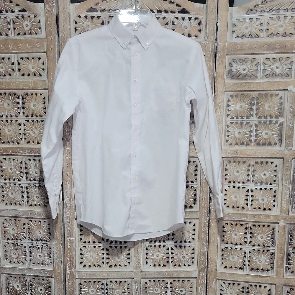Chaps Kids Classic White Button Down Shirt 16